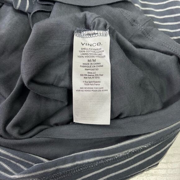 Vince Gray Striped Side Tie Comfy Mini Dress Size Medium QQ0823 - Picture 8 of 10